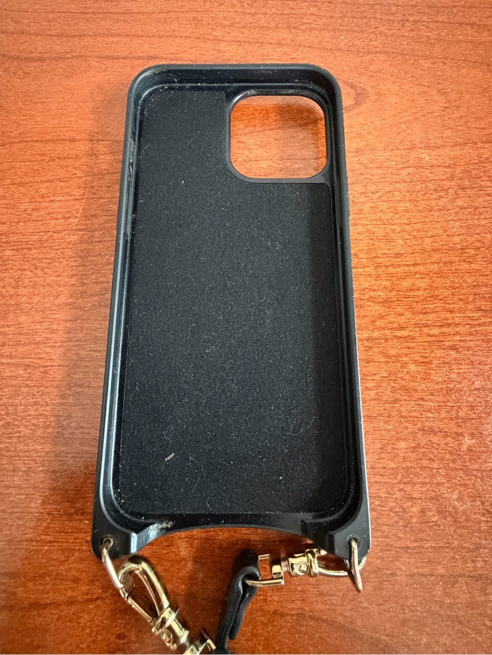 Bandolier Black Leather Crossbody iPhone 13 Pro Case with Card Holder & Strap